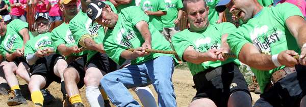 Tug Fest team pulling in competition