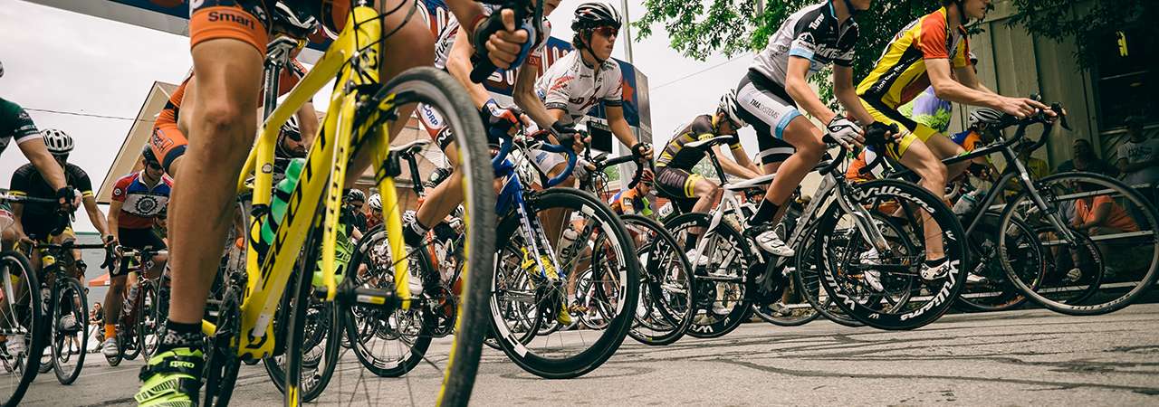 Quad City Criterium bike race starting line